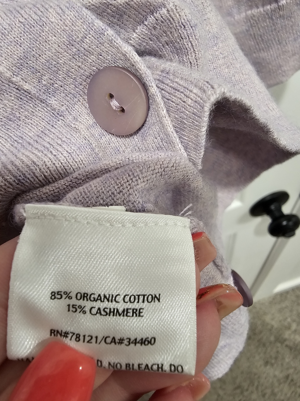 Eileen Fisher Soft Lavender Button Cardigan - Picture 3 of 4